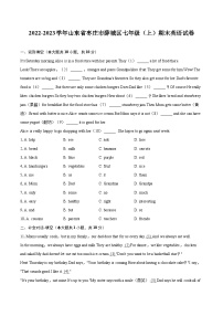 2022-2023学年山东省枣庄市薛城区七年级（上）期末英语试卷（含详细答案解析）