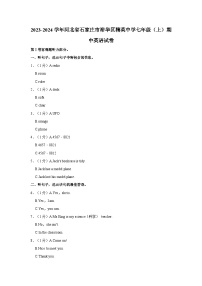 2023-2024学年河北省石家庄市裕华区精英中学七年级上学期期中英语试卷（含答案）