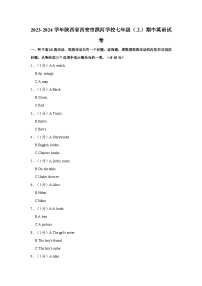 2023-2024学年陕西省西安市滨河学校七年级上学期期中英语试卷（含答案）