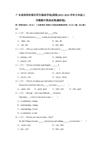 广东省深圳市福田区外国语学校(福保)2023-2024学年九年级上学期期中英语试卷