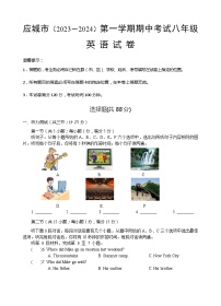 湖北省应城市2023-2024学年八年级上学期期中考试英语试题