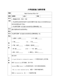 初中英语人教新目标 (Go for it) 版八年级上册Section B学案