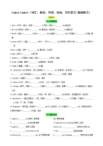 Unit11-Unit14（词汇，短语，句型，语法，写作复习+基础练习）（人教新目标版）-九年级英语全一册期末复习