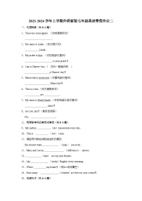 2023-2024学年上学期外研新版七年级英语寒假作业二