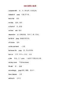 【全套精品学案】中考英语人教版九年级下册期末复习_初中英语338句核心英语短语