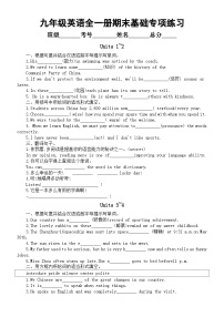 初中英语人教新目标九年级全一册期末复习基础专项练习（附参考答案）