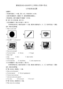 安徽省亳州市蒙城县2023-2024学年七年级上学期11月期中英语试题