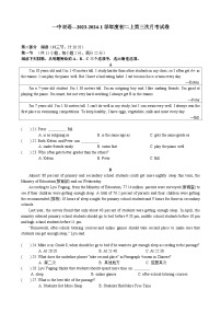 湖南省长沙市一中双语实验学校2023-2024学年八年级上学期第三次月考英语试卷