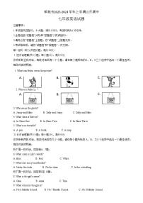 安徽省安庆市桐城市2023-2024学年七年级上学期11月期中英语试题