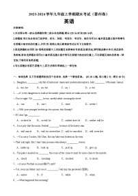 九年级英语上学期期末考试（泰州专用）-2023-2024学年九年级英语下册单元重难点易错题精练（牛津译林版）