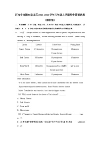 河南省洛阳市洛龙区2023-2024学年八年级上学期期中英语试卷