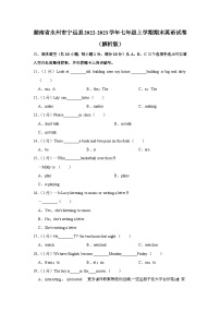 湖南省永州市宁远县2022-2023学年七年级上学期期末英语试卷