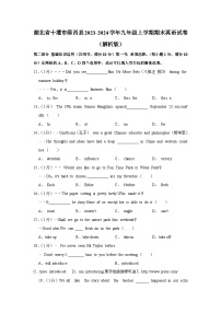 湖北省十堰市郧西县2023-2024学年九年级上学期期末英语试卷