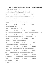 2022-2023学年北京市大兴区九年级（上）期末英语试卷(含详细答案解析)