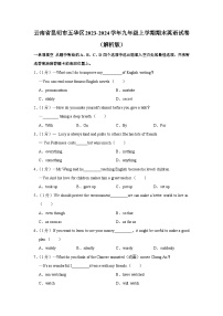 云南省昆明市五华区2023-2024学年九年级上学期期末英语试卷+