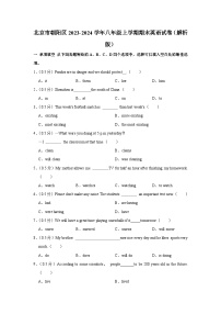 北京市朝阳区2023-2024学年八年级上学期期末英语试卷+