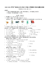 2020-2021学年广西崇左市江州区八年级上学期期中英语试题及答案