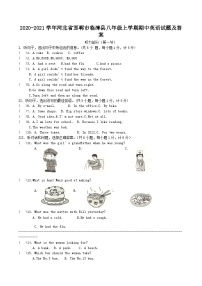 2020-2021学年河北省邯郸市临漳县八年级上学期期中英语试题及答案