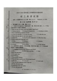 山东省淄博市临淄区2023-2024学年上学期期末质量检测九年级英语试题