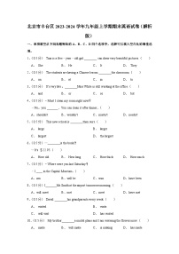 北京市丰台区2023-2024学年九年级上学期期末英语试卷+