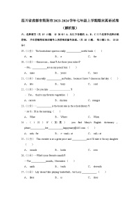 四川省成都市简阳市2023-2024学年七年级上学期期末英语试卷+