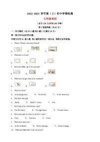 宿迁市沭阳县2022-2023学年七年级上学期期末英语试题（含答案解析）