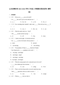 山东省潍坊市2023-2024学年八年级上学期期末英语试卷