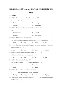 62，湖北省武汉市江岸区2023-2024学年八年级上学期期末英语试卷