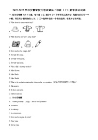 安徽省宿州市灵璧县2022-2023学年七年级上学期期末英语试题