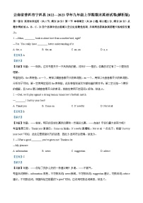 69，云南省普洱市宁洱县2022-2023学年九年级上学期期末英语试题