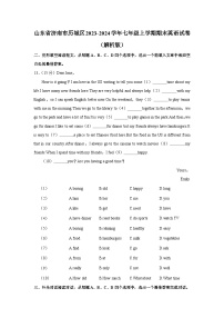 山东省济南市历城区2023-2024学年七年级上学期期末英语试卷