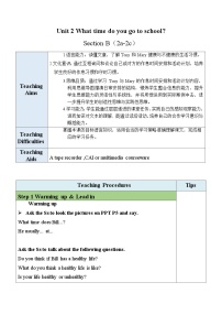 初中英语人教新目标 (Go for it) 版七年级下册Section B表格教案及反思