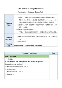 初中英语人教新目标 (Go for it) 版七年级下册Section A表格教学设计及反思