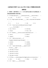 云南省昆明市云南民族大学附中2023-2024学年八年级上学期期末英语试卷