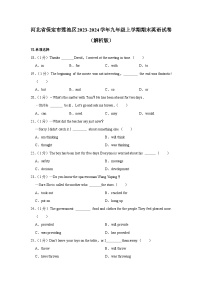 河北省保定市莲池区2023-2024学年九年级上学期期末英语试卷