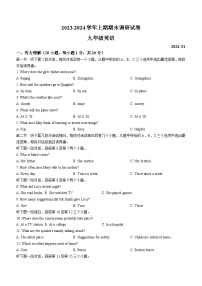 河南省新乡市卫辉市2023-2024学年九年级上学期期末英语试题