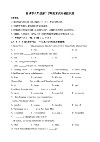 2023-2024学年盐城市八年级第二学期期末英语模拟试卷（含答案解析）