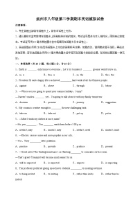 2023-2024学年扬州市八年级第二学期期末英语模拟试卷（含答案解析）