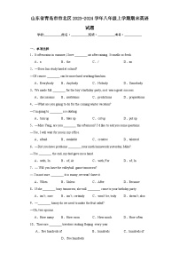 山东省青岛市市北区2023-2024学年八年级上学期期末英语试题(含答案)