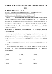 贵州省铜仁市碧江区2023-2024学年七年级上学期期末英语试题（原卷+解析）