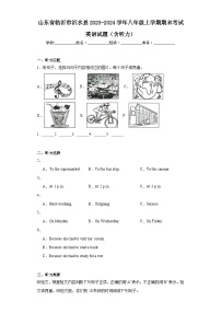 山东省临沂市沂水县2023-2024学年八年级上学期期末考试英语试题(含答案)