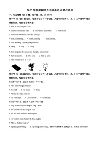 19，河南省南阳市内乡县2023-2024学年九年级上学期期末英语试题