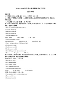 河南省洛阳市嵩县2023-2024学年八年级上学期期末考试英语试题（含答案）