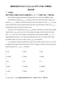 123，湖南省娄底市冷水江市2023-2024学年九年级上学期期末英语试题