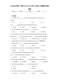 山东省东营市广饶县2023-2024学年九年级上学期期末英语试题(含答案)