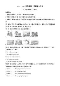 山东省枣庄市山亭区2022--2023学年八年级上学期英语期末考试试题（原卷+解析）