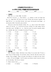 山东省枣庄市台儿庄区2023-2024学年七年级上学期期末阶段性检测英语试卷(含答案)