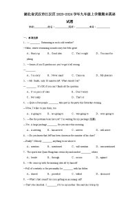 湖北省武汉市江汉区2023-2024学年九年级上学期期末英语试题(含答案)