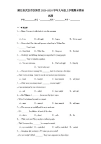 湖北省武汉市汉阳区2023-2024学年九年级上学期期末英语试题(含答案)