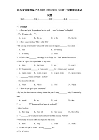 江苏省盐城市阜宁县2023-2024学年七年级上学期期末英语试题(含答案)